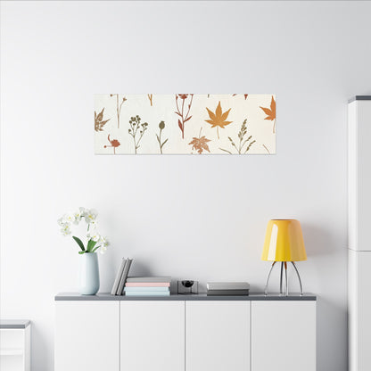 Autumn Dried Flowers Japanese Pattern Canvas Art | Elegant Decor