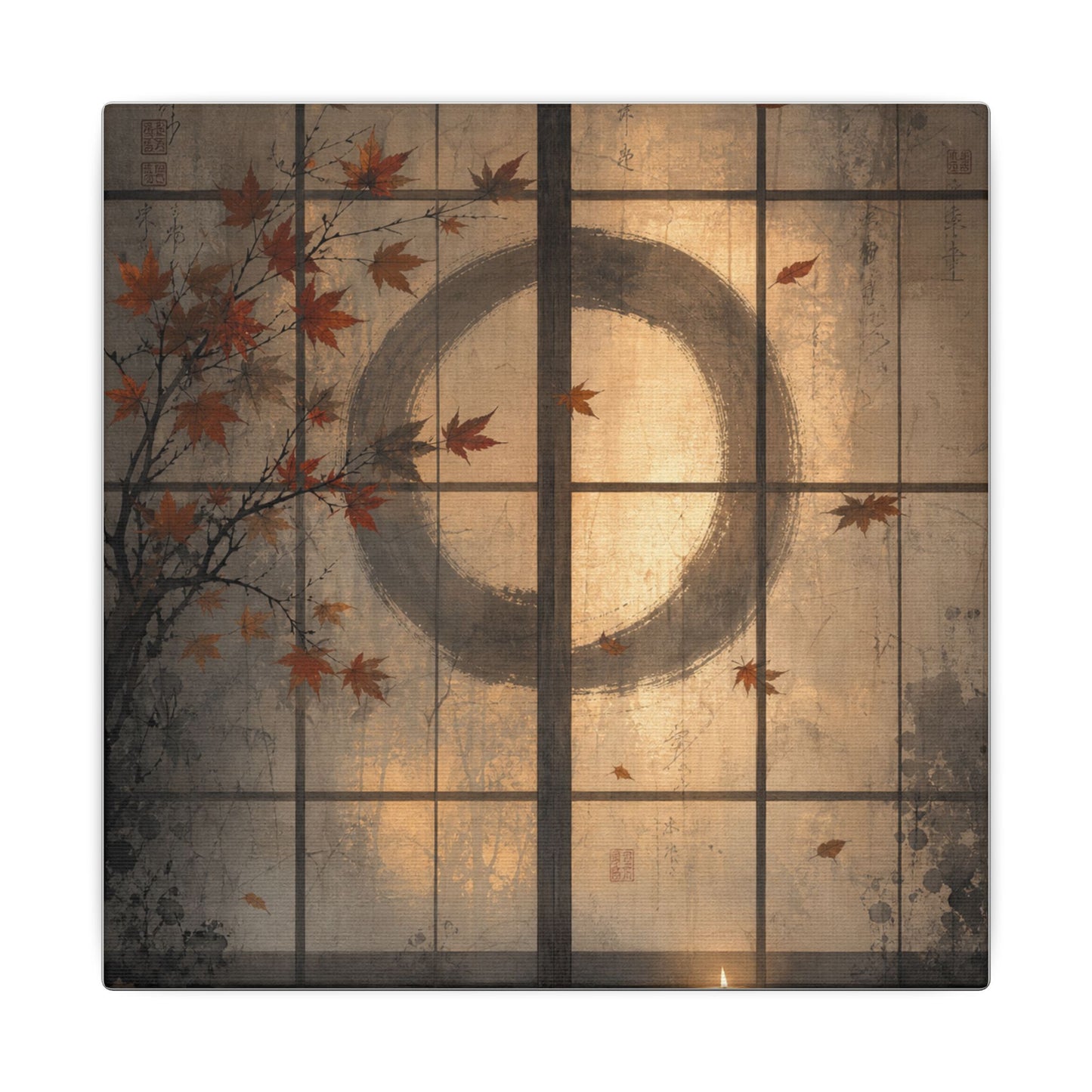 Shoji Screen Texture Canvas Art | Earthy Japandi Art