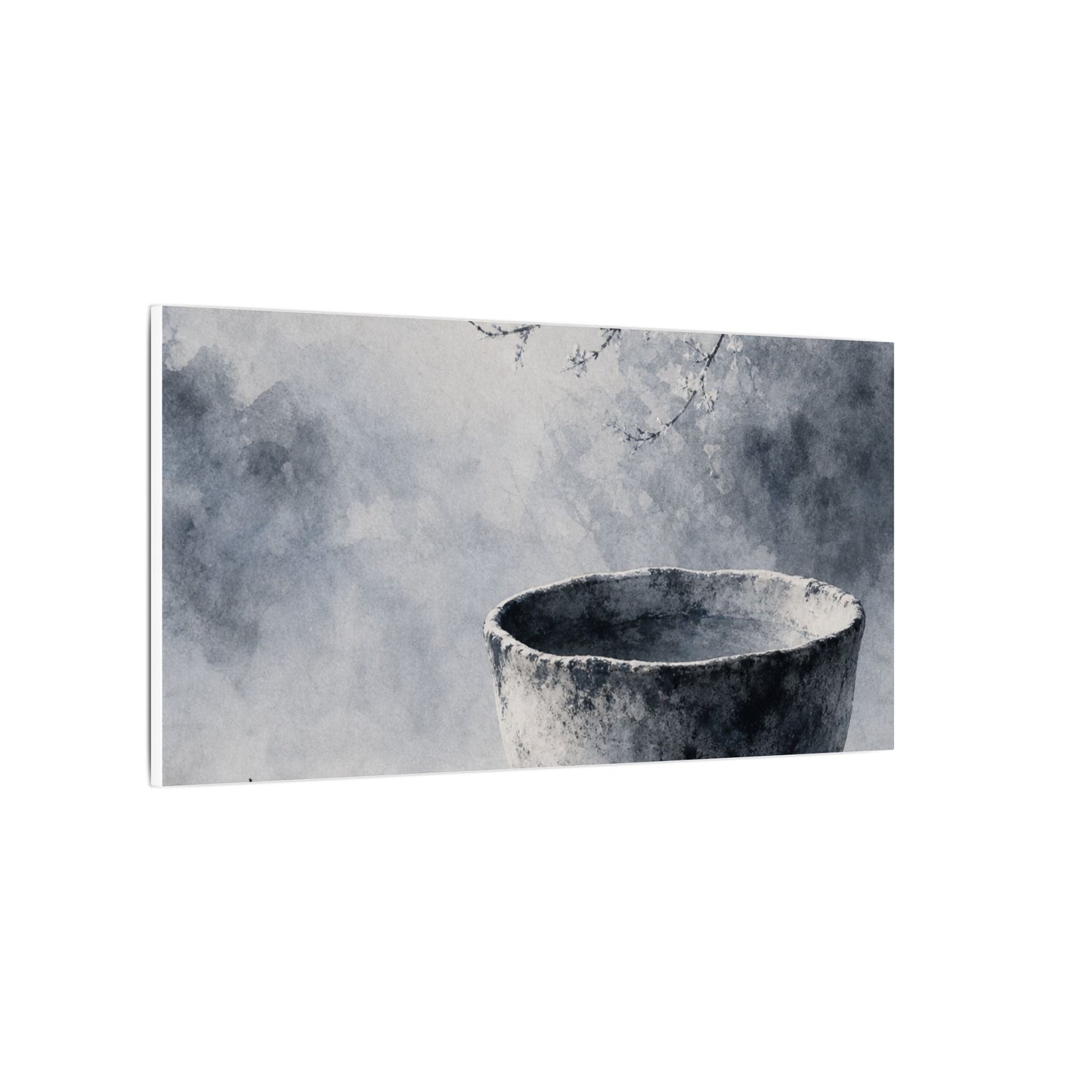 Seijaku Ceramic Bowl Canvas Art - Zen Sumi E