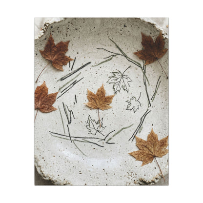 Ceramic Bowl Autumn Canvas Art | Japandi Elegant Design