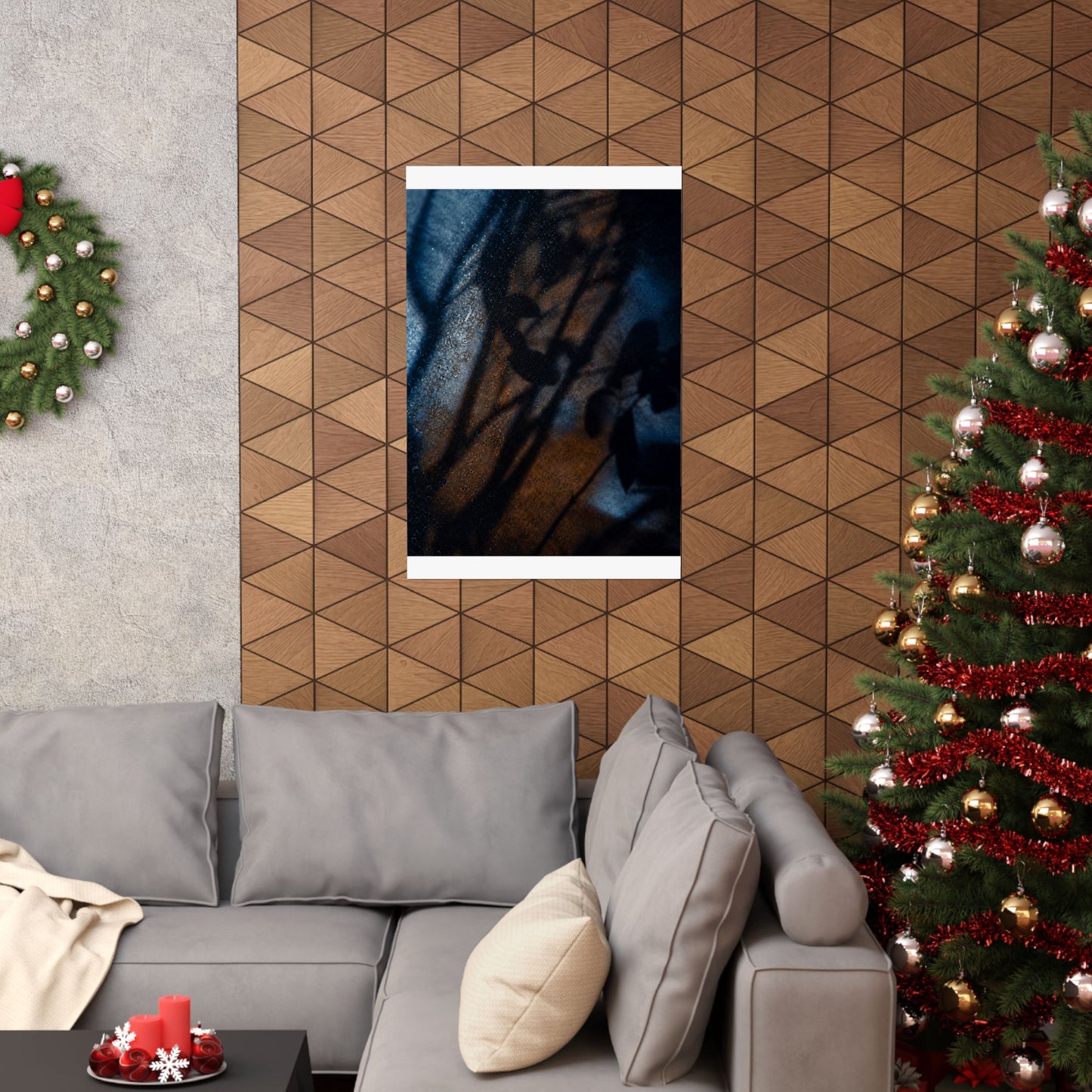 Winter Shadow Play Moody Minimal Wall Art Print | Luxurious Decor