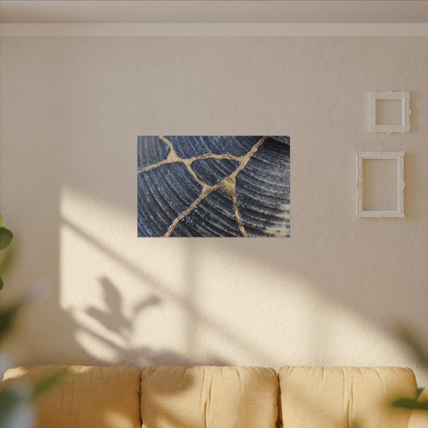 Shibui Water Ripple Canvas Art - Kintsugi Gold Repair