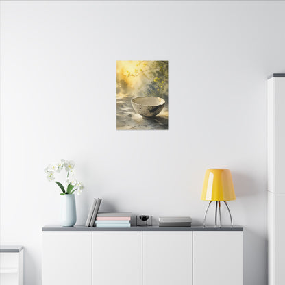 Cozy Ceramic Bowl Canvas Art - Watercolor Japandi