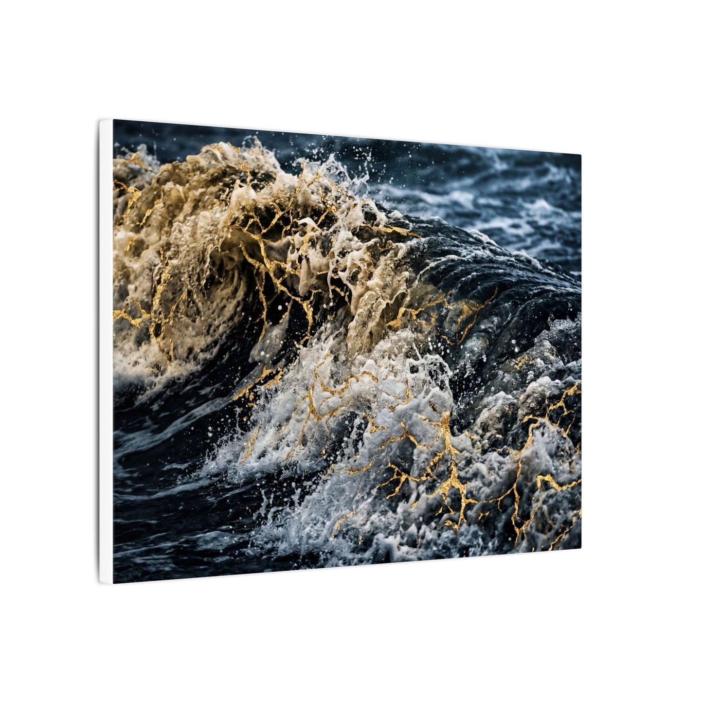 Ocean Wave Winter Canvas Art | Kintsugi Artful Design
