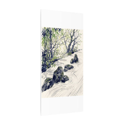Dappled Rock Garden Canvas Art - Zen Mono No Aware