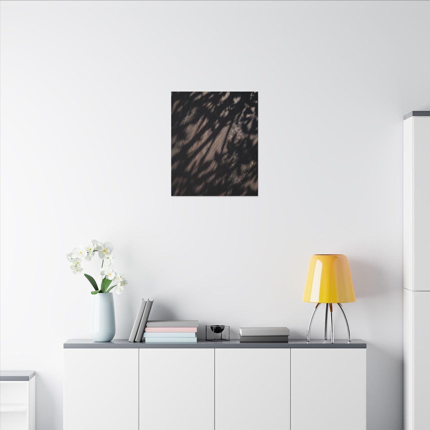 Shadow Play Summer Canvas Art | Dark Japandi Moody Design