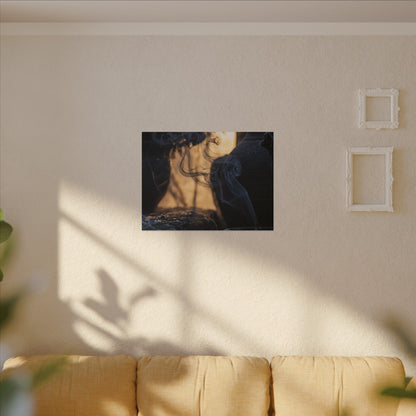 Incense Smoke Canvas Art | Winter Dark Japandi Shadow Zen Art