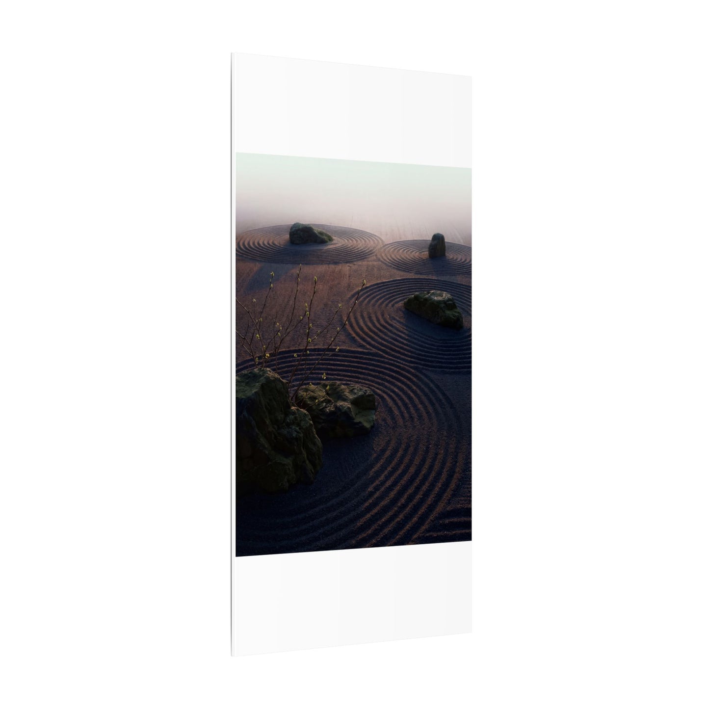 Spring Rock Garden Shadow Zen Canvas Art | Luxurious Decor