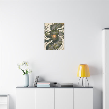Zen Stone Lantern in Candlelight | Ukiyo E Inspired Canvas Art