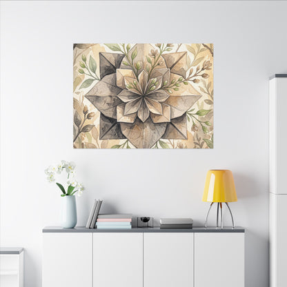 Warm Paper Fold Canvas Art - Watercolor Japandi