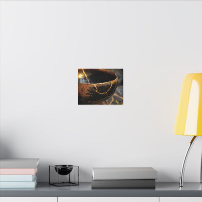 Kintsugi Ceramic Bowl in Golden Hour | Gold Vein Canvas Art