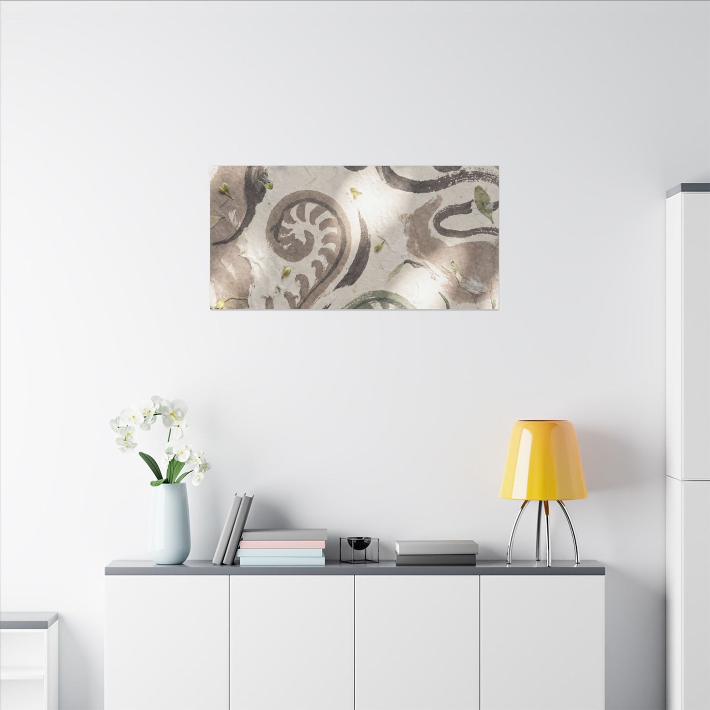Dappled Ink Brushstroke Canvas Art - Japandi Ma
