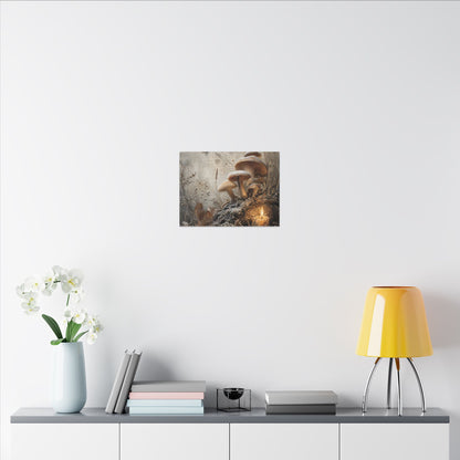 Wild Mushrooms Texture Canvas Art | Elegant Japandi Art