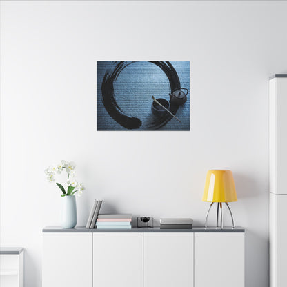 Winter Tea Ceremony Enso Canvas Art | Peaceful Decor
