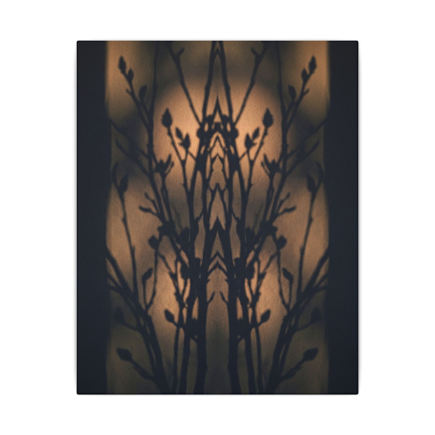 Dark Japandi Shadow Play in Golden Hour | Shadow Zen Canvas Art