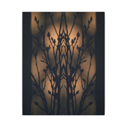Dark Japandi Shadow Play in Golden Hour | Shadow Zen Canvas Art