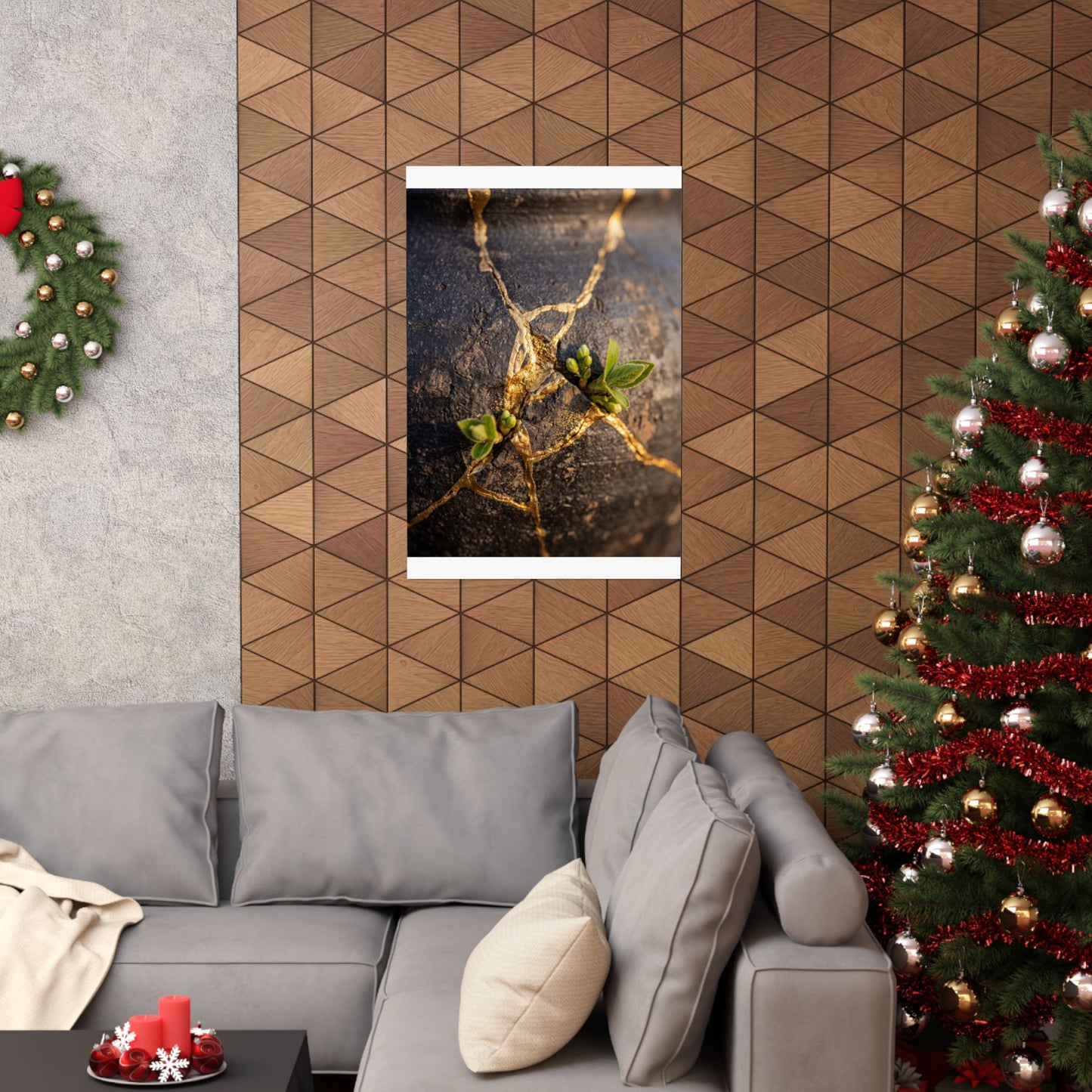 Golden Hour Rust Patina Wall Art Print - Kintsugi Shibui