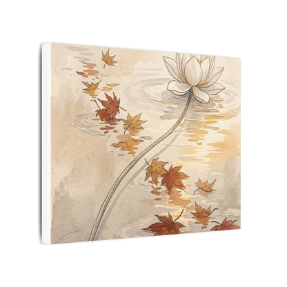 Lotus Flower Canvas Art | Autumn Japandi Minimal Line Art