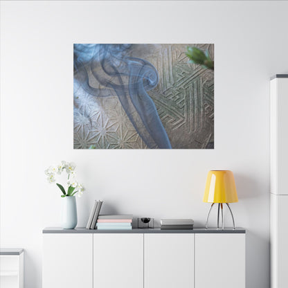 Spring Incense Smoke Japanese Pattern Canvas Art | Neutral Decor