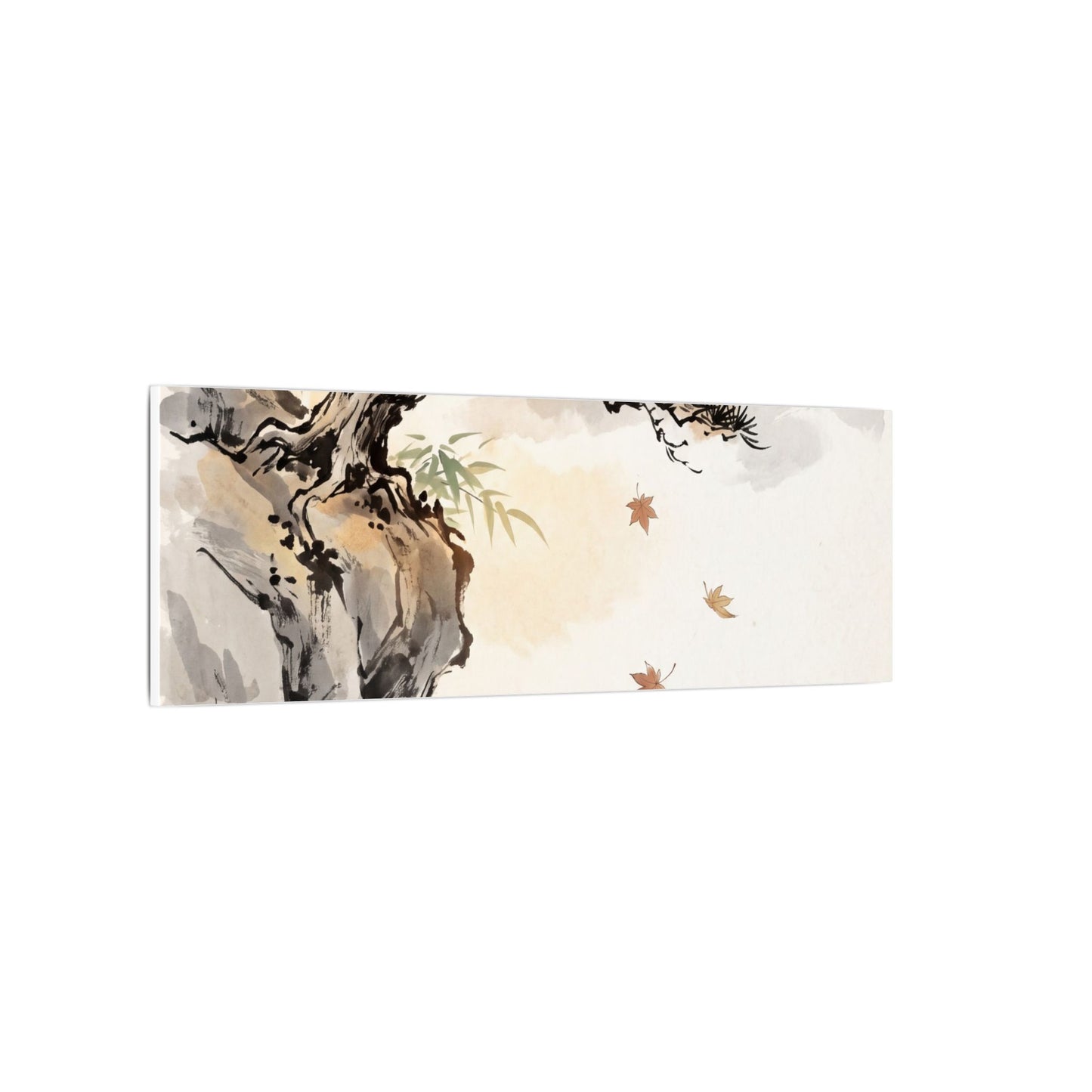Peaceful Pine Tree Canvas Art - Sumi E Zen