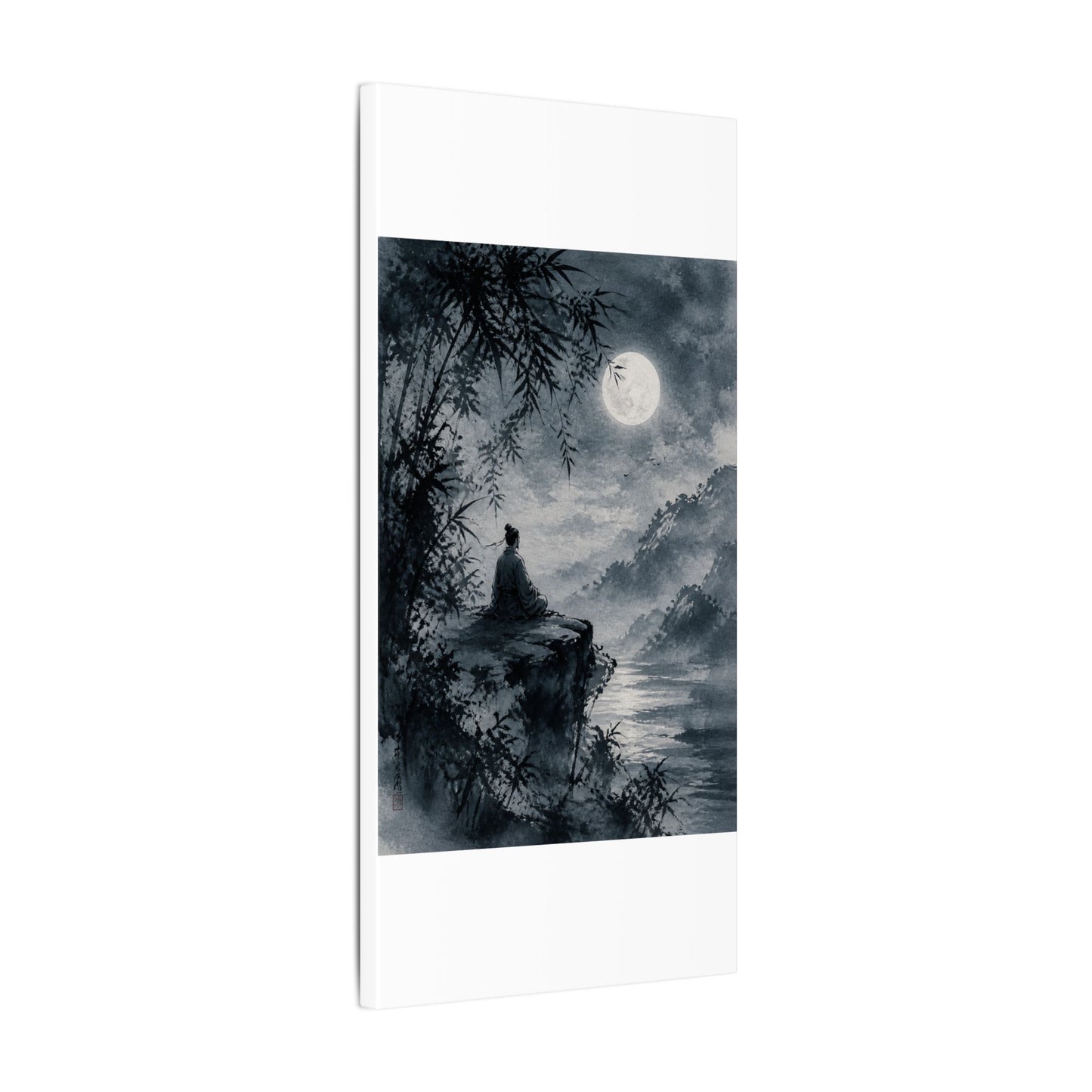 Ink Brushstroke Sumi E Canvas Art | Serene Zen Art