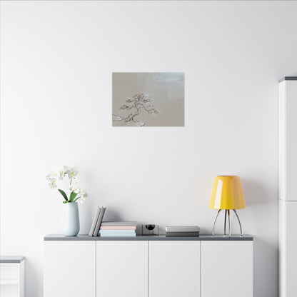 Pine Tree Minimal Line Canvas Art | Warm Japandi Art