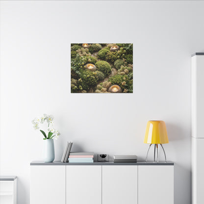 Moss Close Up Japanese Pattern Canvas Art | Neutral Japandi Art