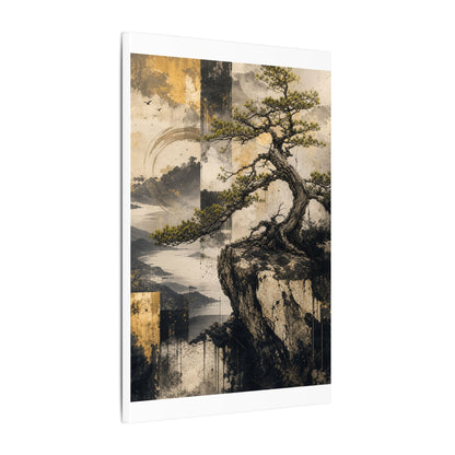 Golden Hour Pine Tree Canvas Art - Japandi Datsuzoku