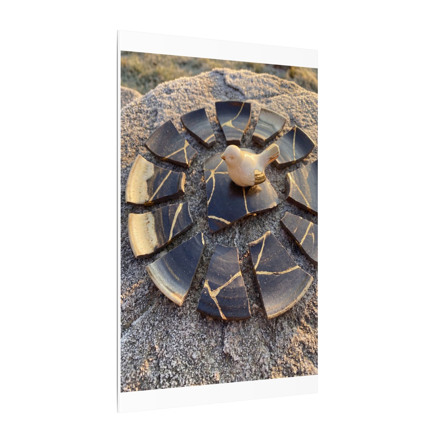 Golden Hour Broken Pottery Canvas Art - Kintsugi Datsuzoku