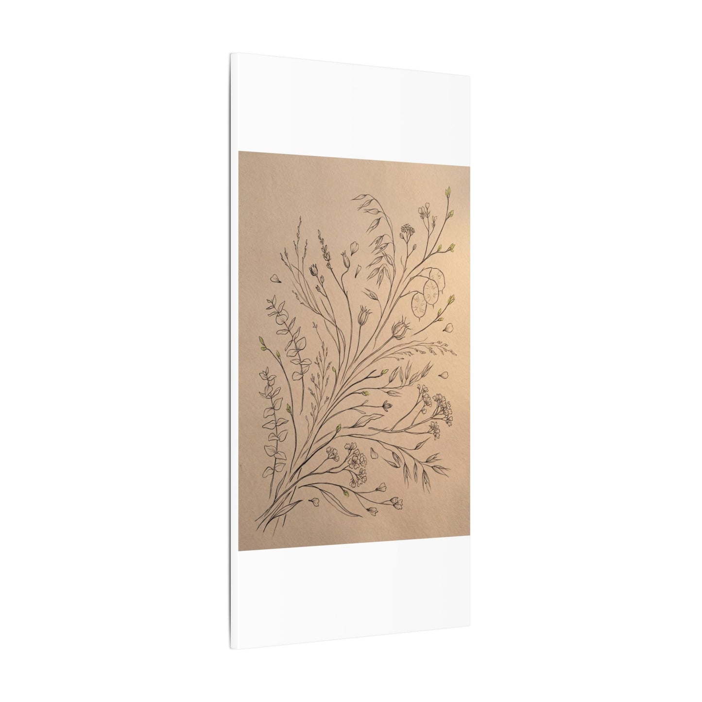 Dried Flowers Canvas Art | Spring Japandi Minimal Line Art