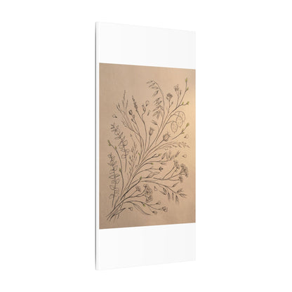 Dried Flowers Canvas Art | Spring Japandi Minimal Line Art