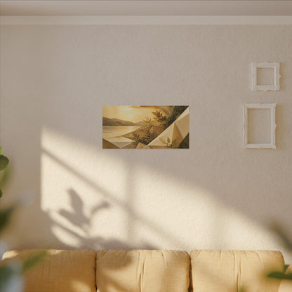 Golden Hour Paper Fold Canvas Art - Japandi Ma