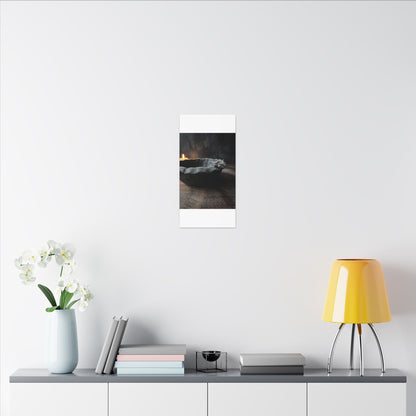 Ceramic Bowl Canvas Art | Winter Dark Japandi Shadow Zen Art