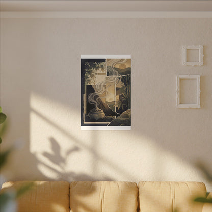 Tranquil Incense Smoke Canvas Art - Ukiyo E Inspired Zen