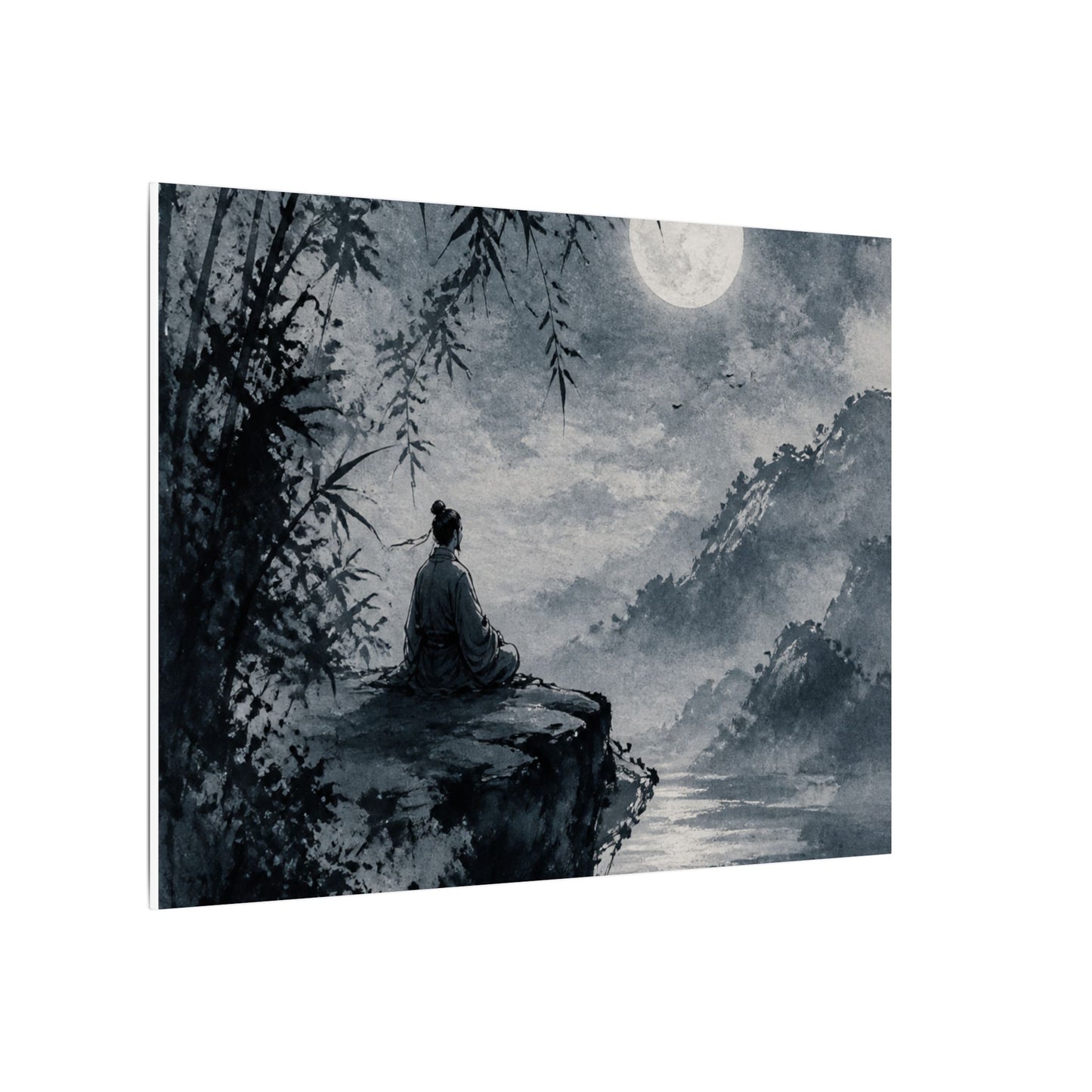 Ink Brushstroke Sumi E Canvas Art | Serene Zen Art
