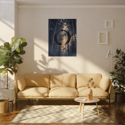 Bamboo Grove Canvas Art | Winter Zen Enso Art