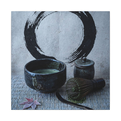 Tea Ceremony Canvas Art | Winter Zen Enso Art