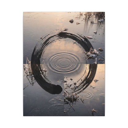 Winter Water Ripple Enso Canvas Art | Tranquil Decor