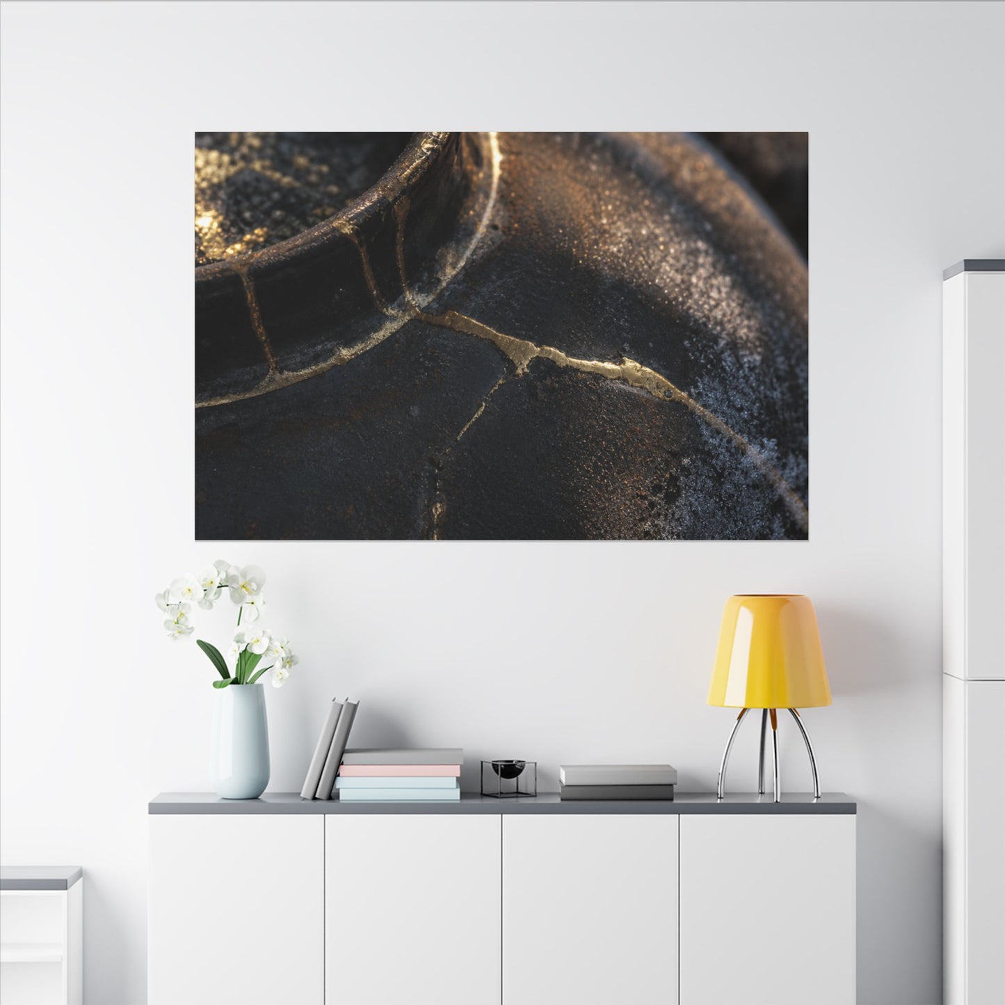 Kintsugi Rust Patina in Golden Hour | Broken Beauty Canvas Art