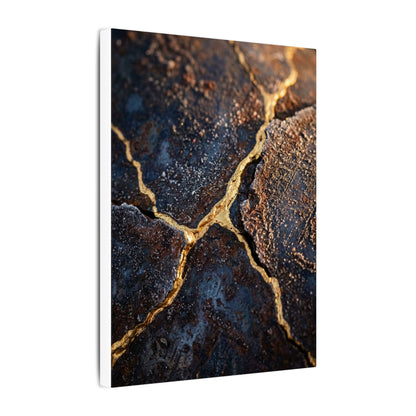 Winter Rust Patina Gold Vein Canvas Art | Resilient Decor