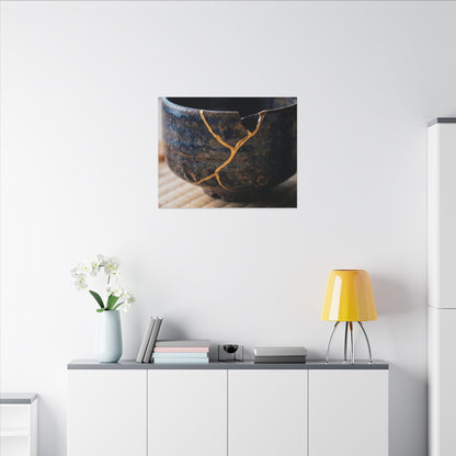 Tea Ceremony Autumn Canvas Art | Kintsugi Healing Design