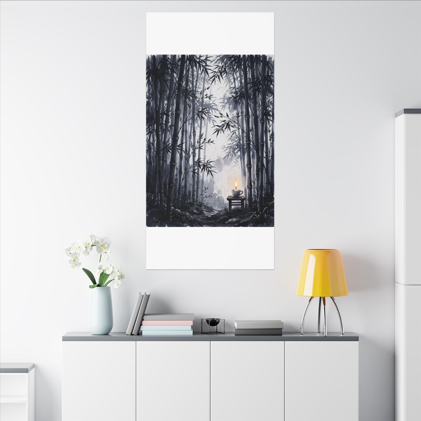 Tranquil Bamboo Grove Canvas Art - Sumi E Zen