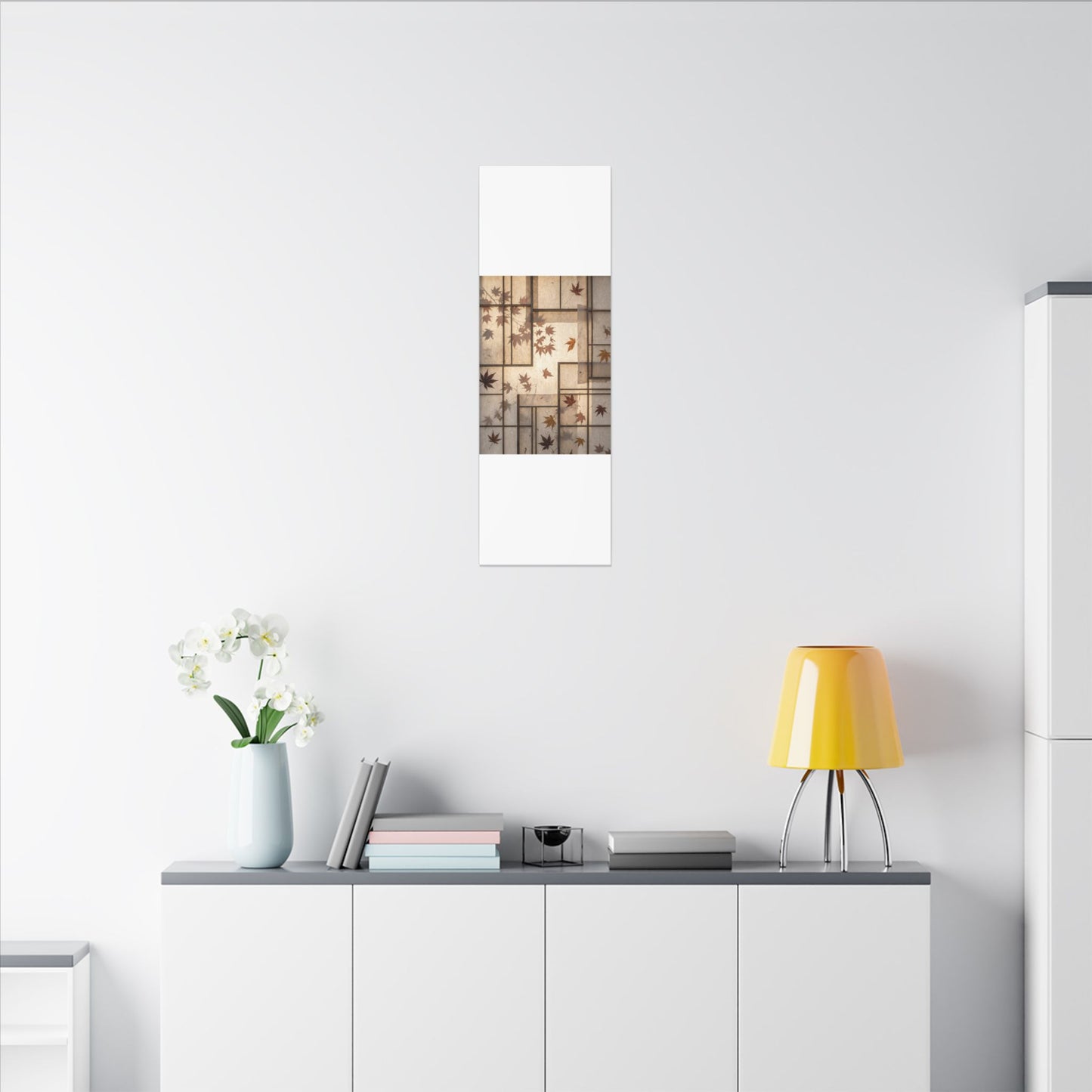 Shoji Screen Japanese Pattern Canvas Art | Neutral Japandi Art