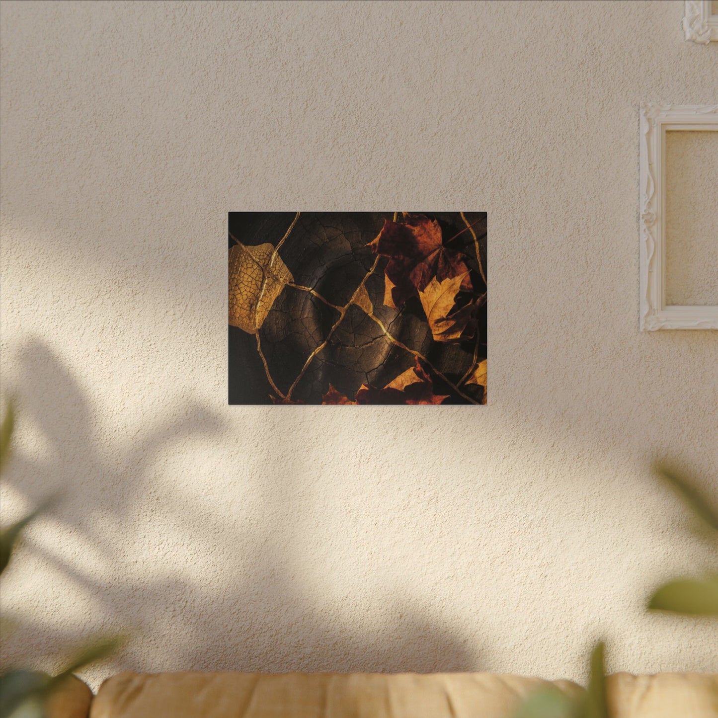 Resilient Shadow Play Canvas Art - Crackle Gold Kintsugi