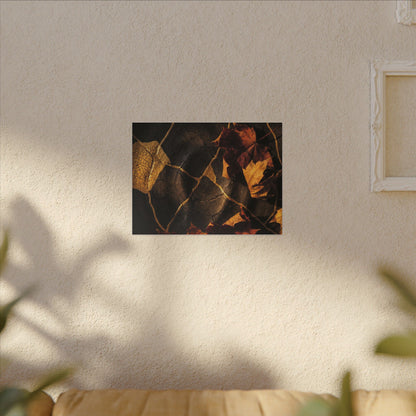Resilient Shadow Play Canvas Art - Crackle Gold Kintsugi