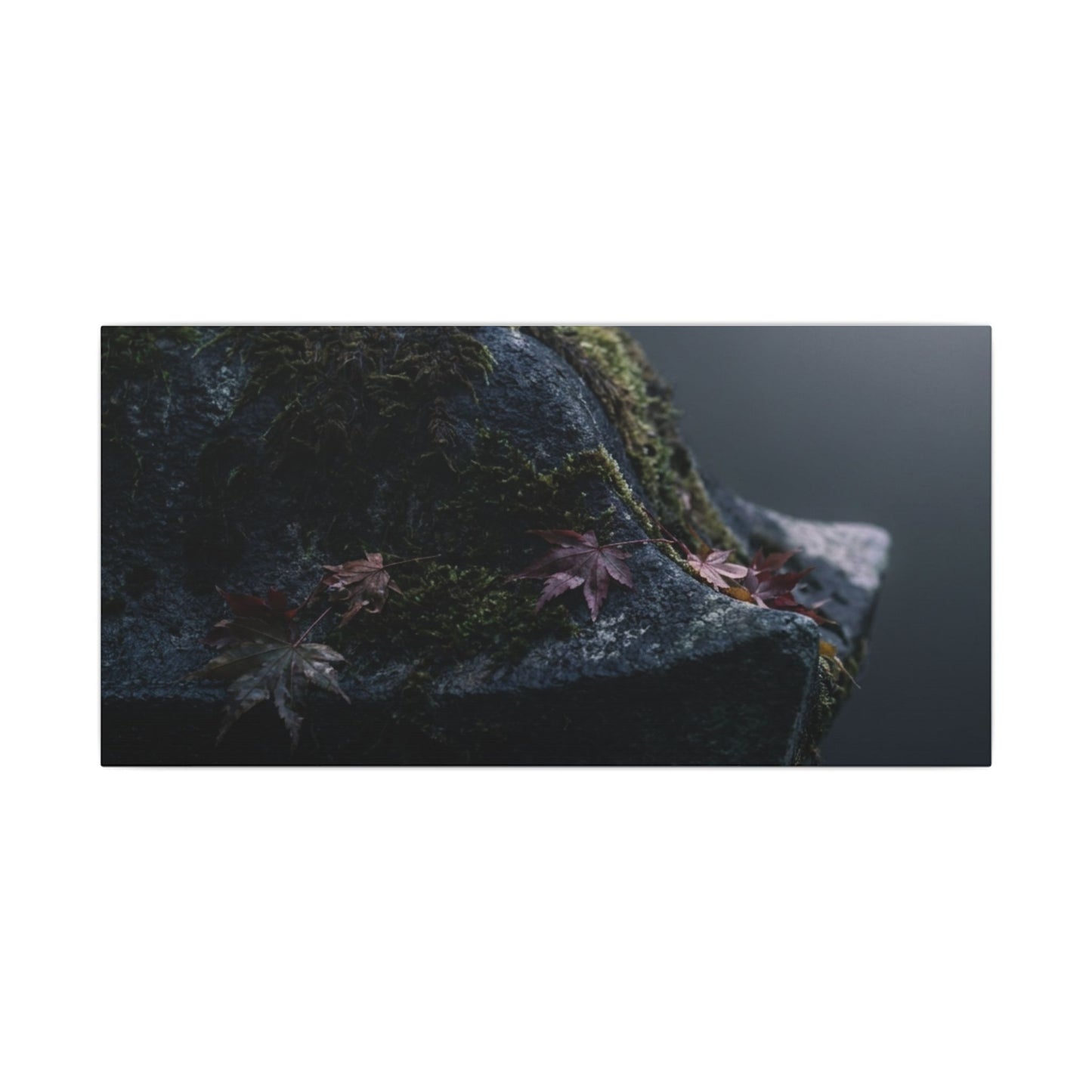 Stone Lantern Moody Minimal Canvas Art | Sophisticated Dark Japandi Art
