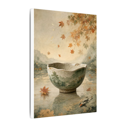 Autumn Ceramic Bowl Watercolor Canvas Art | Cozy Decor