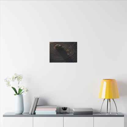 Rock Garden Shadow Zen Canvas Art | Bold Dark Japandi Art