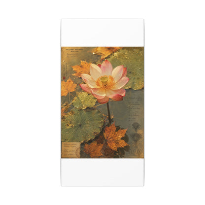 Autumn Lotus Flower Herbarium Canvas Art | Rustic Decor