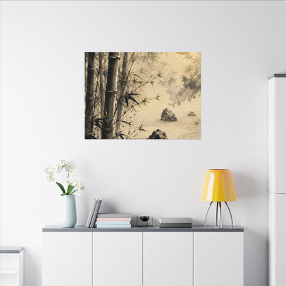 Peaceful Bamboo Grove Canvas Art - Karesansui Zen